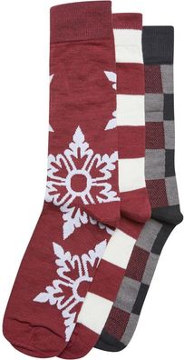 Urban Classics Socken Christmas Snowflakes Socks 3-Pack TB6537