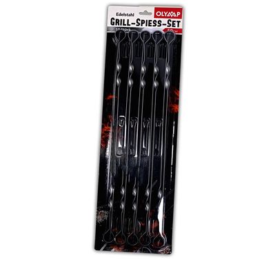 Schaschlikspieße 50cm Edelstahl 1.5 mm 10 Stück Mangal Grill Schampura