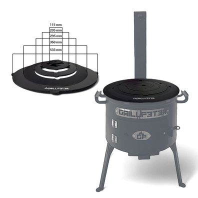 Adapterplatte für Utschak Ø50cm Kochplatte aus Stahl 4mm