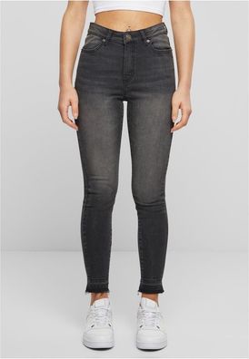 Urban Classics Damen Ladies Skinny High Waist Open Hem Jeans TB6865