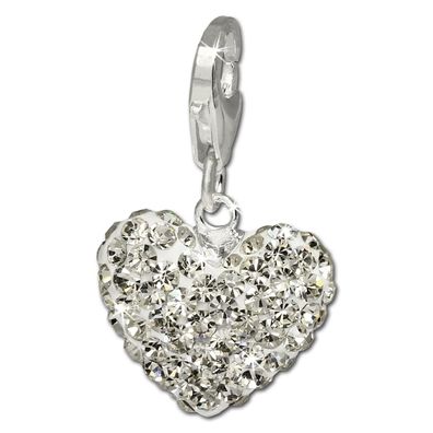 SilberDream Charm Herz Zirkonia weiß Charmsanhänger 925 Silber GSC216W