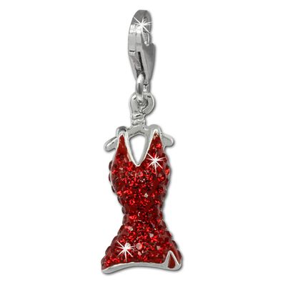 SilberDream Damen Charm Kleid Zirkonia rot Charmsanhänger 925 Silber GSC520R