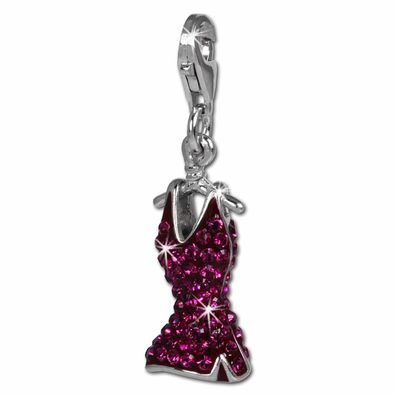 SilberDream Damen Charm Kleid Zirkonia lila Charmsanhänger 925 Silber GSC520V