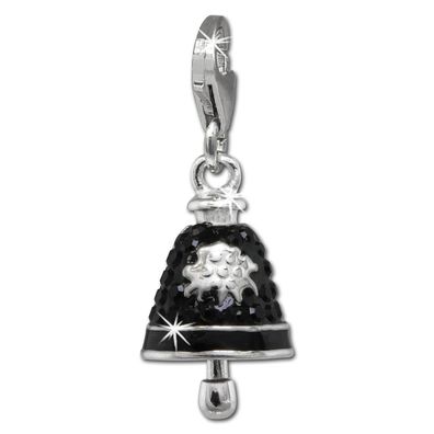 SilberDream Charm Glocke Zirkonia schwarz Charms-Anhänger 925 Silber GSC575S