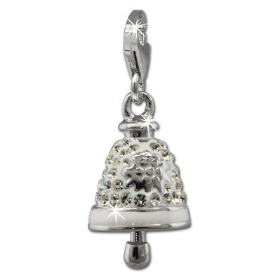 SilberDream Damen Charm Glocke Zirkonia weiß Charmsanhänger 925 Silber GSC575W