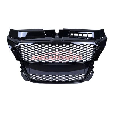 Upgrade Sportgrill / Kühlergrill für Audi A3 8P Facelift 08-12 Hochglanz Schwarz