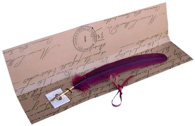 Rubinato Gänsekiel bordeaux mit Metallgriff als Federhalter ck