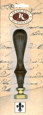 Messingsiegel Ø 20 mm mit Holzgriff Lilie in SB-Verpackung 1 Stück