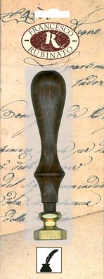 Messingsiegel Ø 20 mm mit Holzgriff Feder in SB-Verpackung 1 Stück