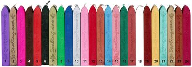Standardgraph Siegelwachs mit Docht 24 Farben sortiert im Beutel