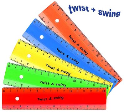 Standardgraph Twist & Swing Lineal 15 cm fünf Farben sortiert 1 Stück