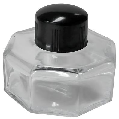 Tintenglas Ottagonale 60 ml achteckig mit Deckel aus Bakelit leer