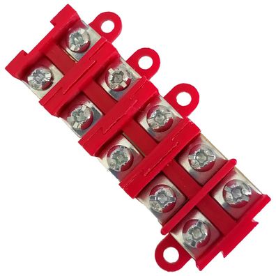 Anschlussblock | 5 Wege | Rot | für 1,5-4mm² Kabel