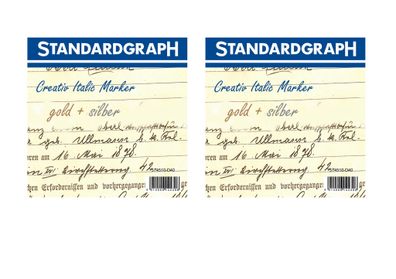 Creativ Italic Marker mit 4 Ringen à 20 Markern in gold und silber