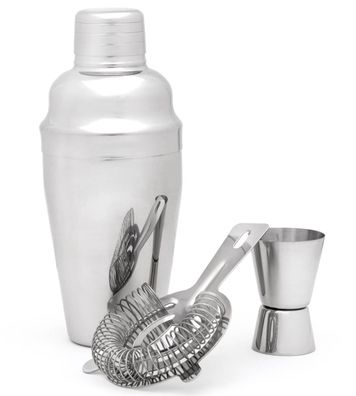 Leopold Vienna 3 teiliges Edelstahl Cocktail Shaker Set 500 ml