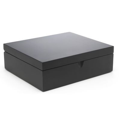Bredemeijer kleine schwarze eckige Holz Teebeutelbox 6 Fächer ca, 22 cm