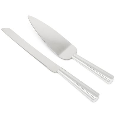 Zilverstad versilbertes glänzendes Tortenheber und Messer Set 2 teilig