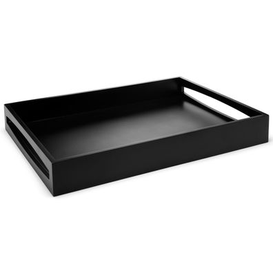 Leopold Vienna großes Holz Servier-Tablett 47.5 x 35 cm schwarzes Küchentablett mit 2