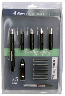 Artisan Füller Set 5 verschiedene Federn 5 schwarze Patronen