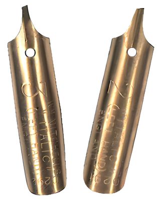 ITALIC Set 6 verschiedene weiche Federn links geneigt und Federhalter