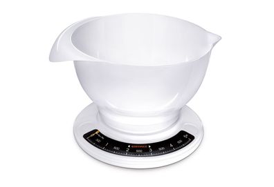 Soehnle Küchenwaage Culina pro analog 5kg Tragkraft weiß mit Rührschüssel