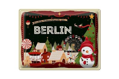Blechschild Berlin 3 verschied Größen, Weihnachten Blechschilder Deko Weihnachtsgruß