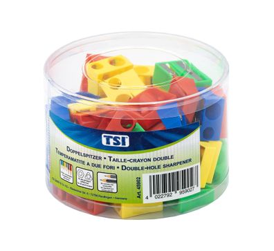 TSI Bleistiftspitzer doppelt Kunststoff, Farbe blau