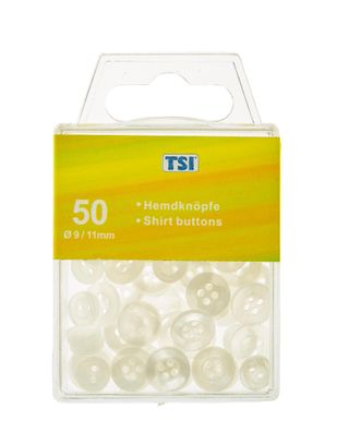 TSI Hemdknöpfe, 50 St., 9mm/11mm