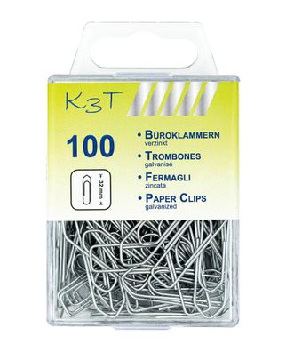 TSI Büroklammern 32mm spitz verzinkt 100 Stück