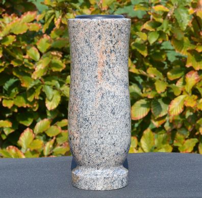 Vase Steinvase Grabvase Gartenvase Granitvase aus Granit Paradiso
