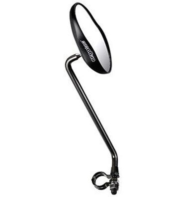 Ergotec Rückspiegel M-99L - 121x78-66, langarm, Linksmontage, E-Nummer, schwarz matt