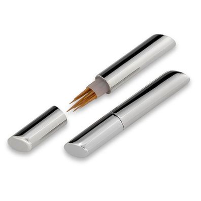 versilberte Zahnstocherdose für unterwegs 9 cm lang Ø 1.5 cm