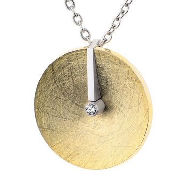 Anhänger - Edelstahl bicolor - Brillant 0,035ct