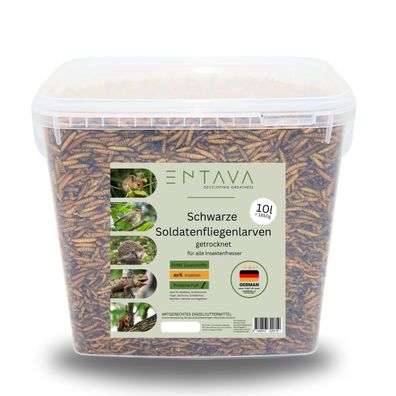 ENTAVA Soldatenfliegenlarven getrocknet, 1,4 kg (10 Liter) Soldatenfliege