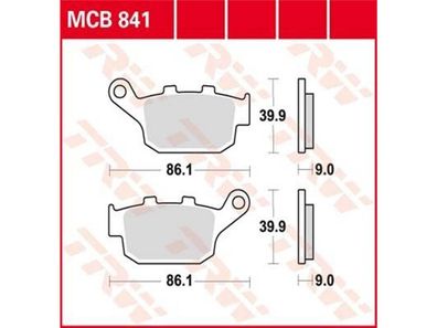 TRW Bremsbelag "MCB 841" Satz Typ Organisch