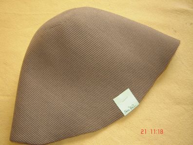 Hutstumpen Wolle bedruckt beidseitig Streifen camel schwarz 100gr Ü 52 Rd 84cm Stu742