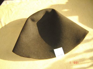 Hutstumpen Wolle bedruckt beidseitig Pepita oliv schwarz 130gr Ü 50 Rd 82cm Stu717