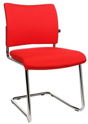 Besucherstuhl Freischwinger Visit 20 Polster 2 er Set rot