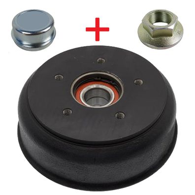 Set Bremstrommel 200 x 50, 5 Loch passend f. Knott, Nieper, Schlegl mit Kompaktlager