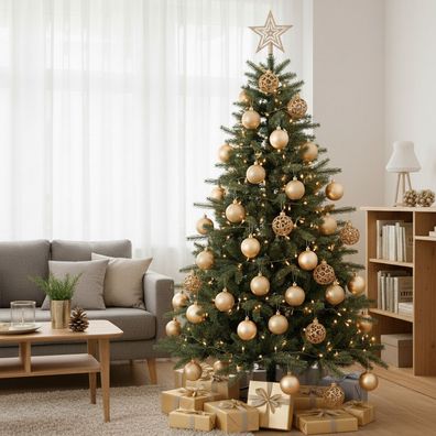 Weihnachtskugeln Glitzer Drinnen & Draußen Christbaumschmuck Champanger