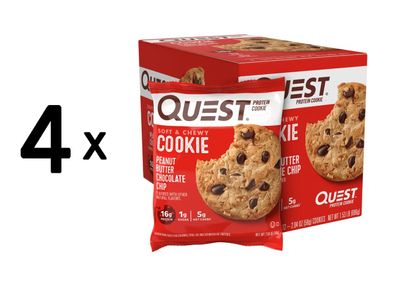 4 x Quest Nutrition Protein Cookie (12x59g) Peanut Butter Chocolate Chip