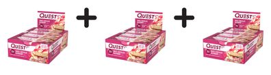 3 x Quest Nutrition Quest Bars (12x60g) White Chocolate Raspberry