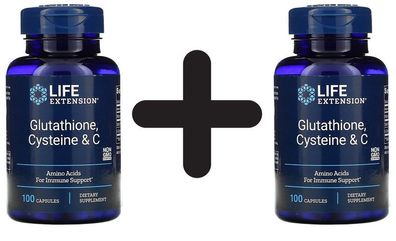 2 x Life Extension Glutathione, Cysteine & C - 100 caps