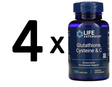 4 x Life Extension Glutathione, Cysteine & C - 100 caps