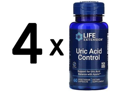 4 x Life Extension Uric Acid Control - 60 vcaps