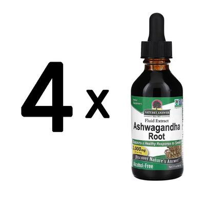 4 x Natures Answer Ashwagandha Root, 2000mg - 60 ml