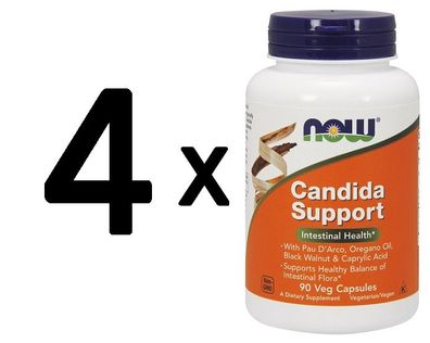 4 x NOW Foods Candida Support - 90 vcaps