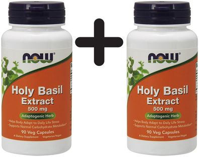 2 x NOW Foods Holy Basil Extract, 500mg - 90 vcaps