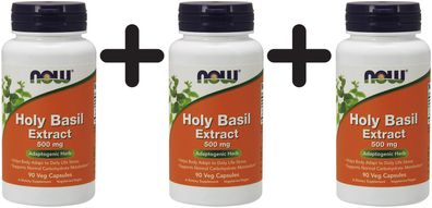 3 x NOW Foods Holy Basil Extract, 500mg - 90 vcaps