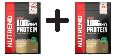 2 x Nutrend 100% Whey Protein, Cookies & Cream - 400g